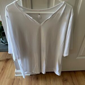 Women's White V-Neck Top